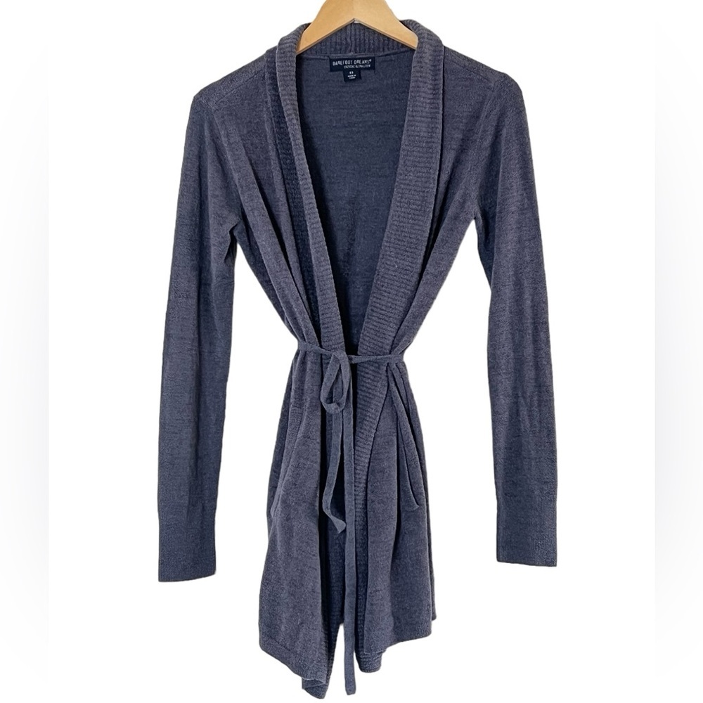 Barefoot Dreams | Cozychic Ultralite gray tie lounge robe cardigan size … - Picture 2 of 15